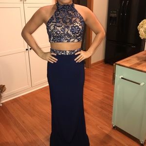 Blue and Nude 2 piece prom dress!